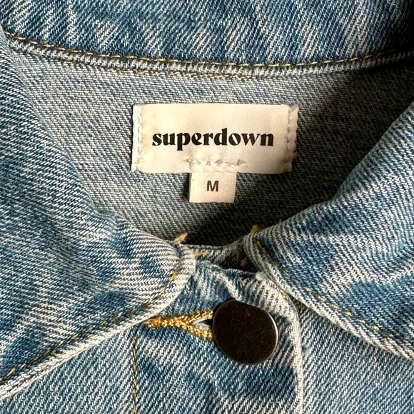 Superdown Raya Rhinestone Fringe Jean Denim Jacket - Picture 3 of 11